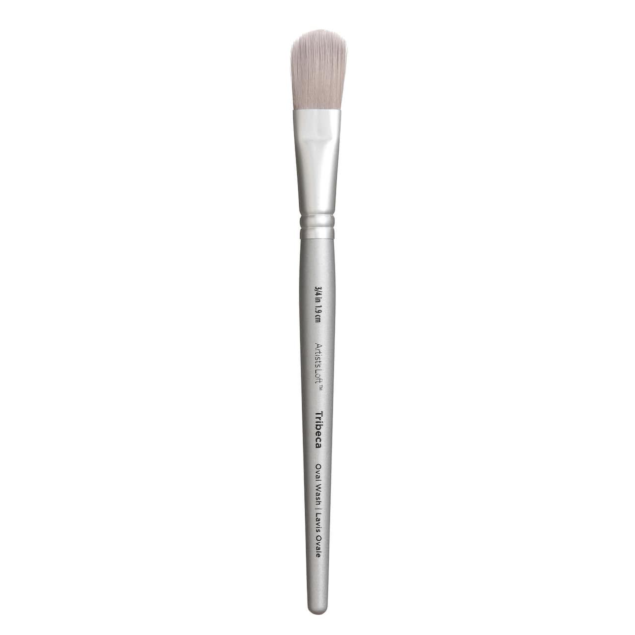 Tribeca Synthetic Taklon Short Handle Oval Wash Brush by Artist's Loft™, 3/4"